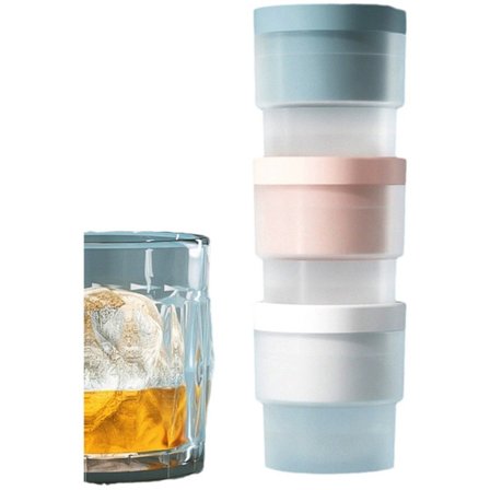 Isballmaskin Isbitform Enkel å bruke og rengjøre 2-tommers isball Rund isbit/isballmaskin Gjenbrukbar bruk for gin, whisky og cocktailer Blå Hvit