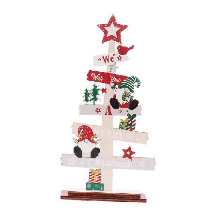 Julebord Dekoration Træ Juletræ Formet Skrivebords Plade Ornament Vi Ønsker Dig En Glædelig Jul Ornamenter Hjem DIY Håndværk