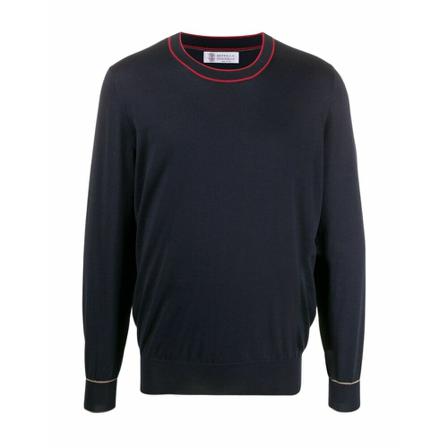 Brunello Cucinelli, Sweater Blauw, Heren, Maat:M