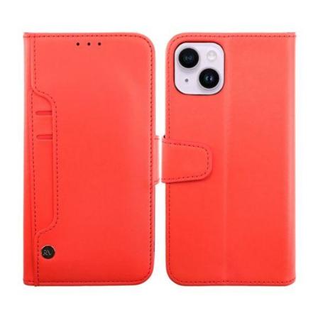 iPhone 14 Plus Plånboksfodral Extra Kortfack Rvelon Färg Röd