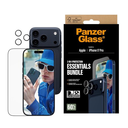 Panzer 2-in-1 Essentials Bundle iPhone 17 Pro PanzerGlass - High quality tempered glass screen protector