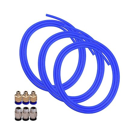 3stk Blå Ptfe Tube Slangerør 1 Meter Med 3stk Pc4-m6 Pneumatisk Fittings 3stk Pc4-01 Fittings Forbindelser Til 3d Printer 1,75mm Filament