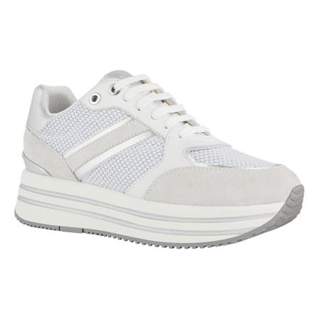 Geox Kency Suede Trainers 5 Uk Off White För Kvinnor/damer