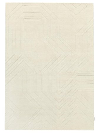 Tapis De Laine Labyrinth Blanc Écru Oeko-Tex