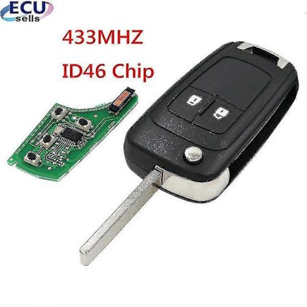 2 Knapper 433mhz Med Id46 Chip Fjernbetjeningsnøgle Til Chevrolet Aveo Cruze Orlando Hu100 Blad [DB]