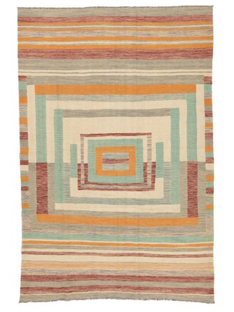 Kilim Modern Rug Modern Orange/Beige (Wool, )