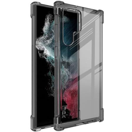 IMAK turvatyynyn suojus Samsung Galaxy S22 Ultra - Läpinäkyvä Musta Transparent