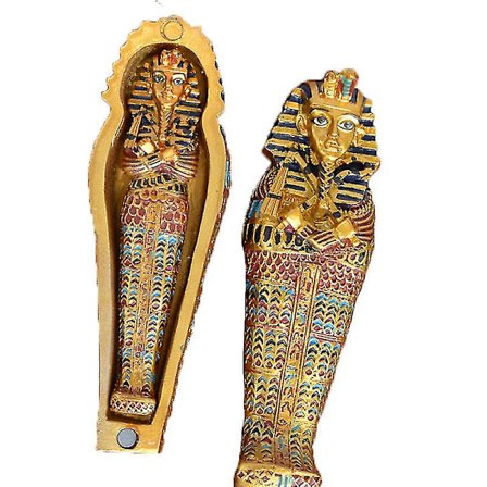 Egyptisk Mumie Dekor Tutankhamon Farao Sarkofag Kiste Med Mumie Resin Figur