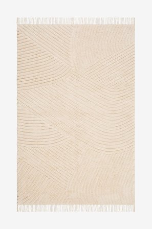 KM Home - Bomuldstæppe Marocko - Beige - Bomulds- & kludetæpper - 160X230 - Fra Homeroom