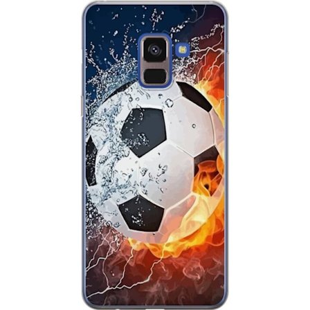 Kompatibelt Mobildeksel til Samsung Galaxy A8 (2018) Fotball Eld