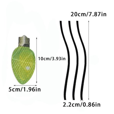 (48 Glödlampor 24 Antenner) Magnetisk Julbils Kylskåpsdekoration Reflekterande Glödlampa