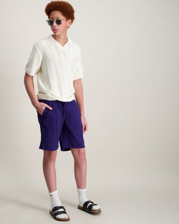 Jack & Jones JPSTJAIDEN JJCRINKLE JOGGER SHORT JNR Blå Shorts Gutt - Kids Brand Store