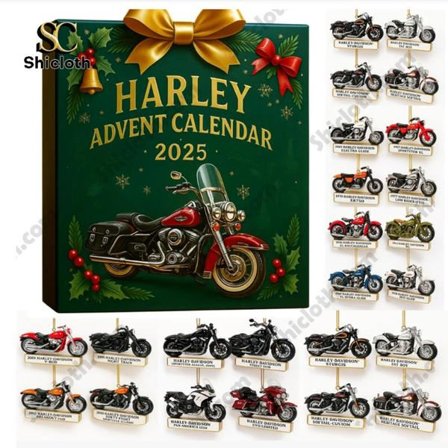 2025 Harley Davidson Special Edition Kalender Overraskelsesgave til juledekorationer og gave, julekalender, til fans eller børn