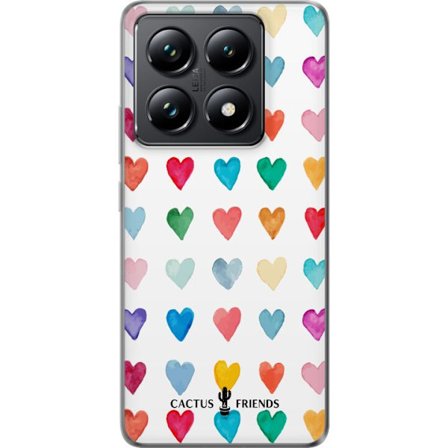 Kompatibel Mobilcover til Xiaomi Xiaomi 14T Cactus and Friends - Watercolor Love Grid