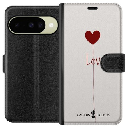 Yhteensopiva Lompakkokotelo Google Google Pixel 10 Cactus and Friends - Love Balloon Minimal