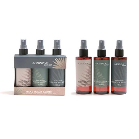 Azoza Eco aroma spray 3-pack - kropsspray, hovedpudespray og sø