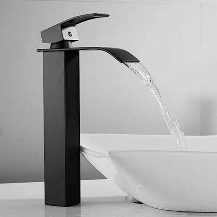 Hög enhandtags vattenfallspipblandare - Kopparhandtag för varm/kall