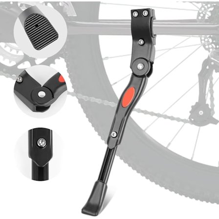 Polkupyörän jalusta 24-28 tuumaa, säädettävä polkupyörän sivujalka, universaali takakiinnitteinen jalusta, alumiiniseos, liukumaton, maastopyörään, 