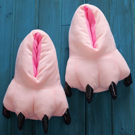 Tegneserie dyreklø slippers for barn og voksne søte monsterklør myke varme plysj hjemmesko One Size
