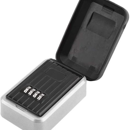 Nøgleboks, udendørs nøgleboks med 4 koder og 1 nøgle, sikkerhedsnøgle