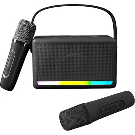 Bærbar Udendørs Karaoke Højttaler Mini Trådløs Mikrofon Hjemmesang Mikrofon Integreret Maskine Bluetooth Højttaler Med To Mikrofoner