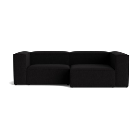 Luksus Lissabon Chaiselong Sofa, Højrevendt, Danubio Sort, 260x130x72cm - Slidstærk Kvalitetsstof Sofa med Krydsfiner Ramme & Mange Lag Skum