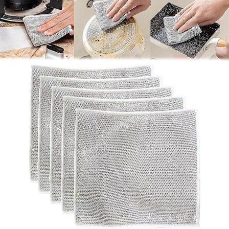 2023 Ny Multifunktionell Repfri Diskduk av Ståltråd, Japansk Diskhandduk av Ståltråd, Mångsidiga Disktrasor av Ståltråd för Vått och Torrt, Skrubbar &