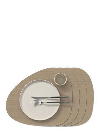 4-Set Table Mat Curve L Corduroy LIND DNA Beige