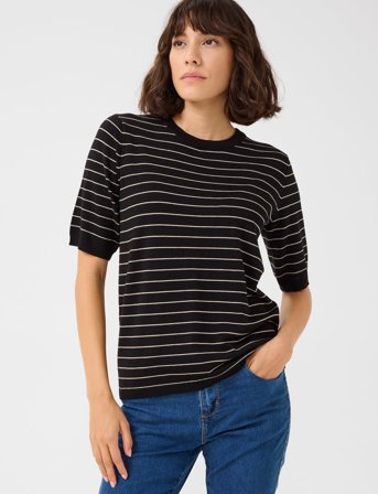 Kaffe Kalizza Striped Knit - Black - XS