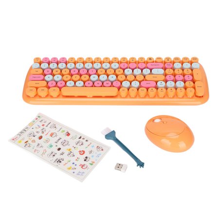 Tastatur Mus Combo 2.4G Trådløs Teknologi Smart Strømbesparende Lang Afstand Transmission Tastatur og MusVibrant Orange Mix