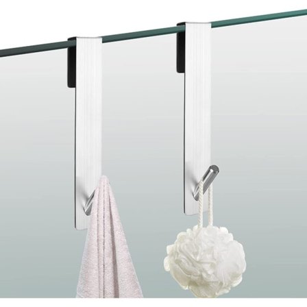 Duschkroker, sett med 2 kroker for dusjvegg uten boring med skumbeskyttelse, håndklekroker i rustfritt stål, dusjkrokholder for håndkle,