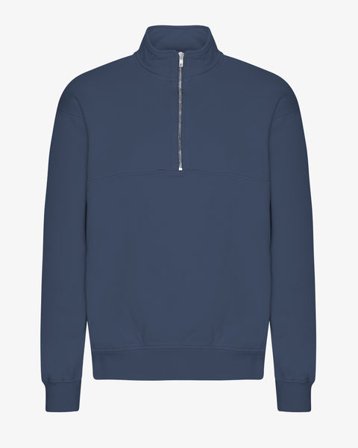 Organic Quarter Zip - Petrol Blue - Male - S