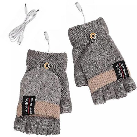 Usb-opvarmede handsker til mænd og kvinder, strikkede luffer