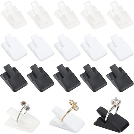 36 stk. Ring Display Stand, 3 farver Plastik Ringholder Enkelt Finger Ring Stand Lille Ringholder kompatibel Smykke Display, Show, Detailhandel