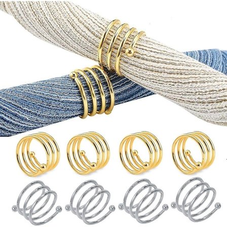 8 Serviettholder Bryllup Metall Serviettringer Serviettkjede Serviettringholder