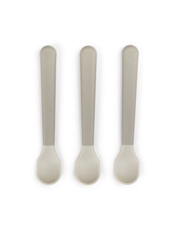 Done by Deer Foodie Easy-Grip Baby Spoon 3-Pack Sand - Grey - ONE SIZE