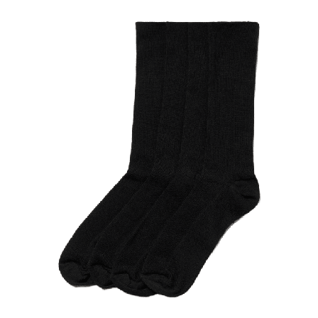 Å WOMAN Ribbade strumpor i merinoull, 2-pack Sockor Svart 36/38