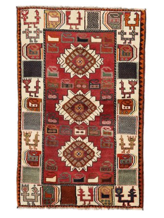 Hand Knotted Persian Qashqai Fine Rug 97X152 Dark Red/Black