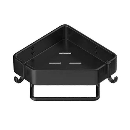 Badrumshylla Organizer Dusch Förvaringsställ Svart Hörn Hyllor Väggmonterad Toalett Schampo Hållare Svart