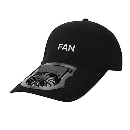 Usb återuppladdningsbar sommar tre vindhastighet mini fläkt solskydd solskydd hatt USB fläkt hatt verktyg unisex kepsar-svart