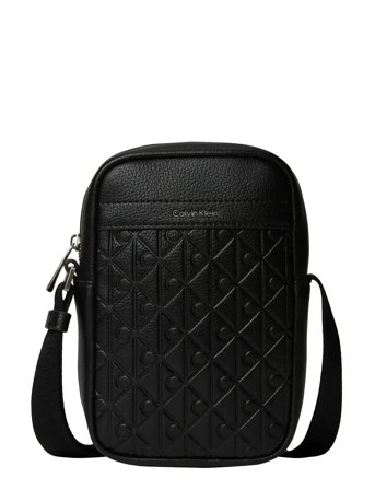 Calvin Klein Emblem Aop Emboss Slim Reporter - Black - ONE SIZE