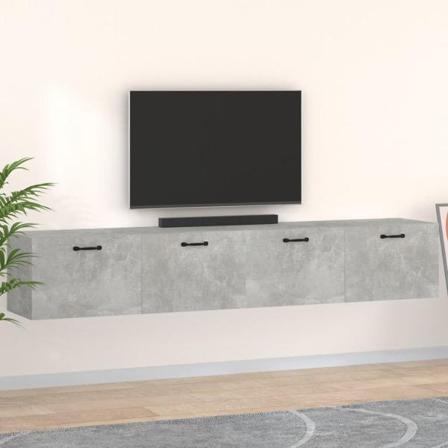 Vidaxl Väggskåp 2 St Betonggrå 100x36,5x35 Cm Konstruerat Trä Grå