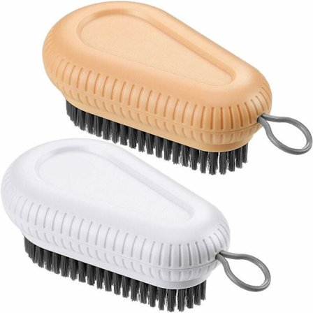 2 stycken kraftiga multifunktionella skrubberborstar Skrubberborste Mjuk borste borste för tvättkläder skor badrum dusch handfat golv