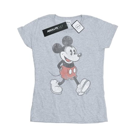 Disney Dam/Kvinnor Walking Mickey Mouse Bomull T-shirt M Spor