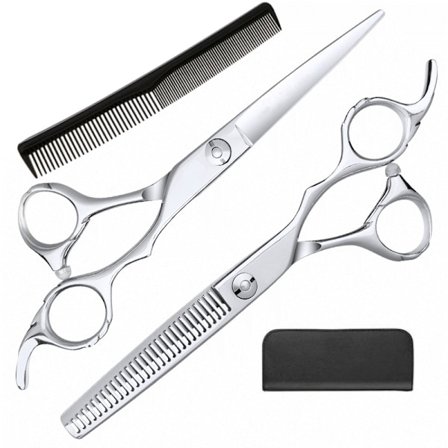 Professionel frisør- og udtyndingssaks deluxe 4 stk.