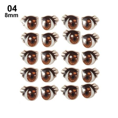 10 Par Love Cute Sticker Cartoon Eyes Stickers 8mm4 4