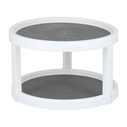 Roterende Krydderhylle Sklisikker Skaporganisator Multifunksjonelt Oppbevaringsbrett Liten Dobbel Lag