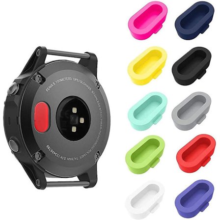 10 kpl pölysuoja Garmin Fenix 5/5s/5x/6/6s/6x/6 Pro/6s Pro/6x Pro/forerunner 935/vivoactive 3/4/4s älykelloille - Silikoninen latausportin suoja