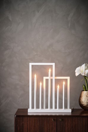 Jotex - FRAME elektrisk lysestake White - Kjøp Adventsstaker hos Jotex