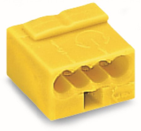 Wago 243-504 Klemme 7 x 10 x 10 mm, 100-pakning Gul, Installasjonsmaterial